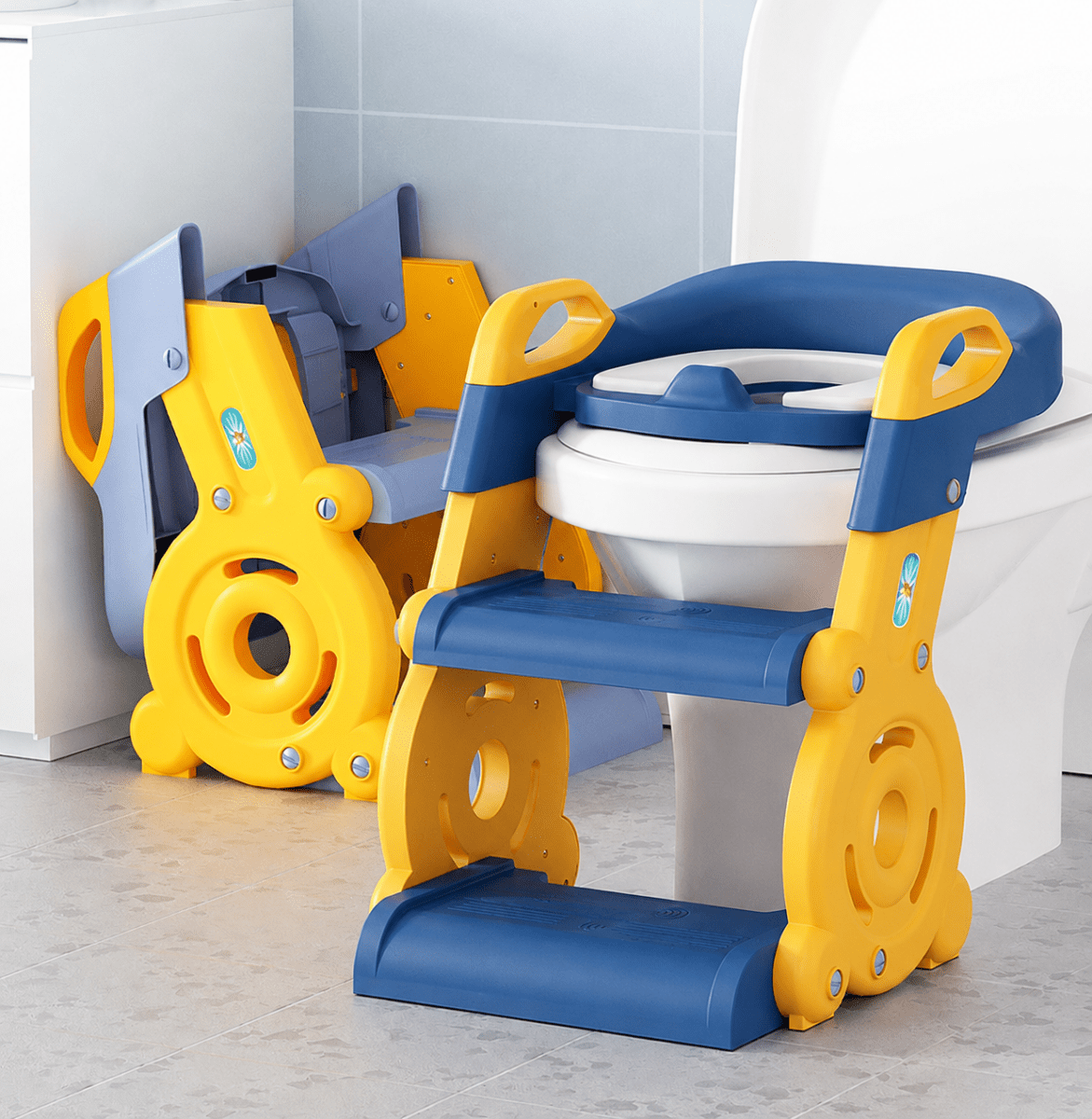 Child-Friendly Commode Ladder with Non-Slip Steps