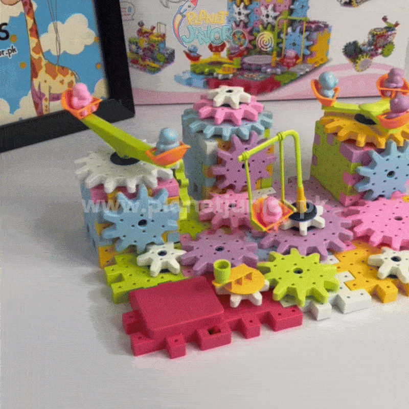 Electric Gear Spinning STEM Building Blocks