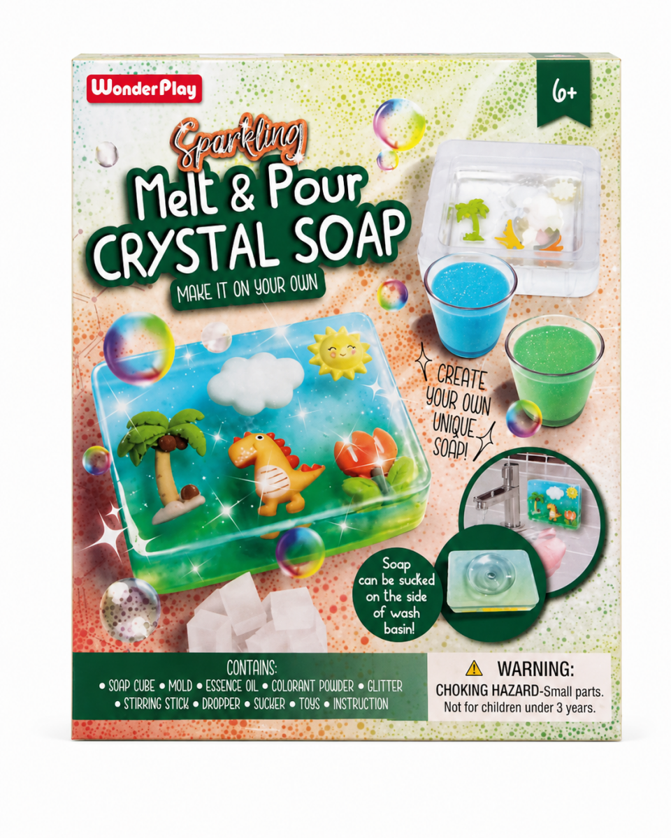 Sparkling Melt & Pour Crystal Soap Kit for Kids – DIY Soap Making Craft Set