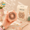 Cute Bear Mini Fan – Foldable Cartoon Desktop & Handheld Fan 🐻🩷