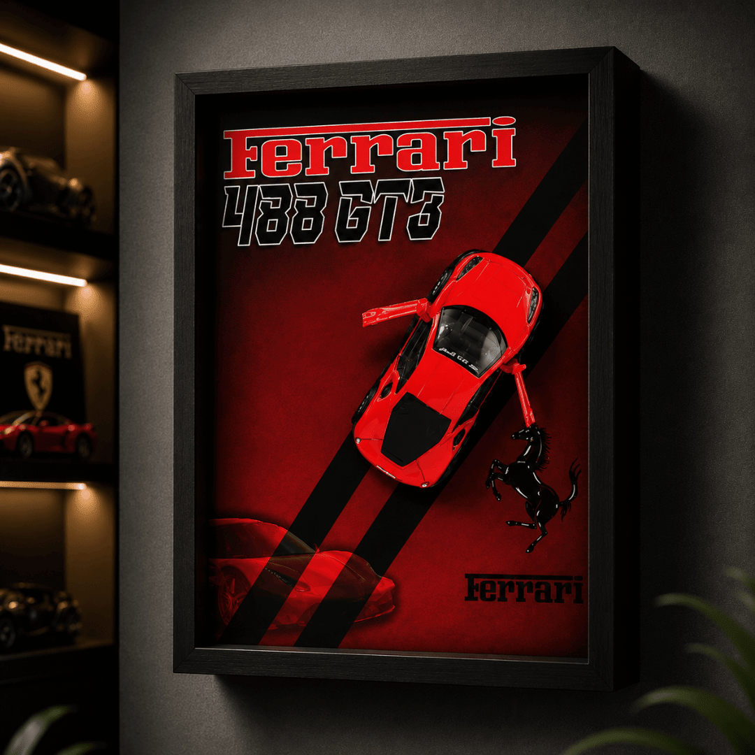 1:32 Ferrari 488 GTB 3D Framed Die-Cast Display Model