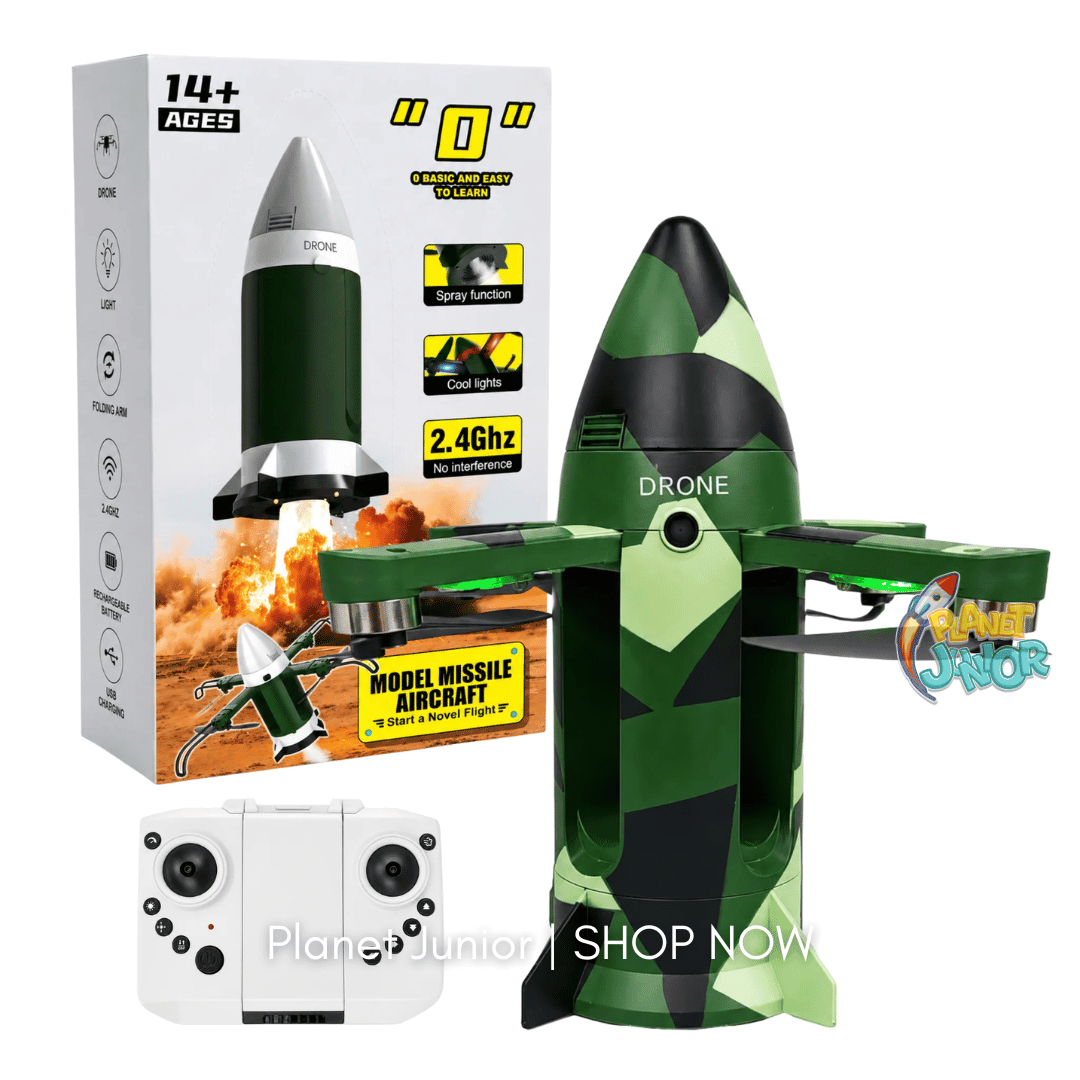 RC Rocket Spray Aircraft with Gravity Control, Lights & Water Mist | Silver
