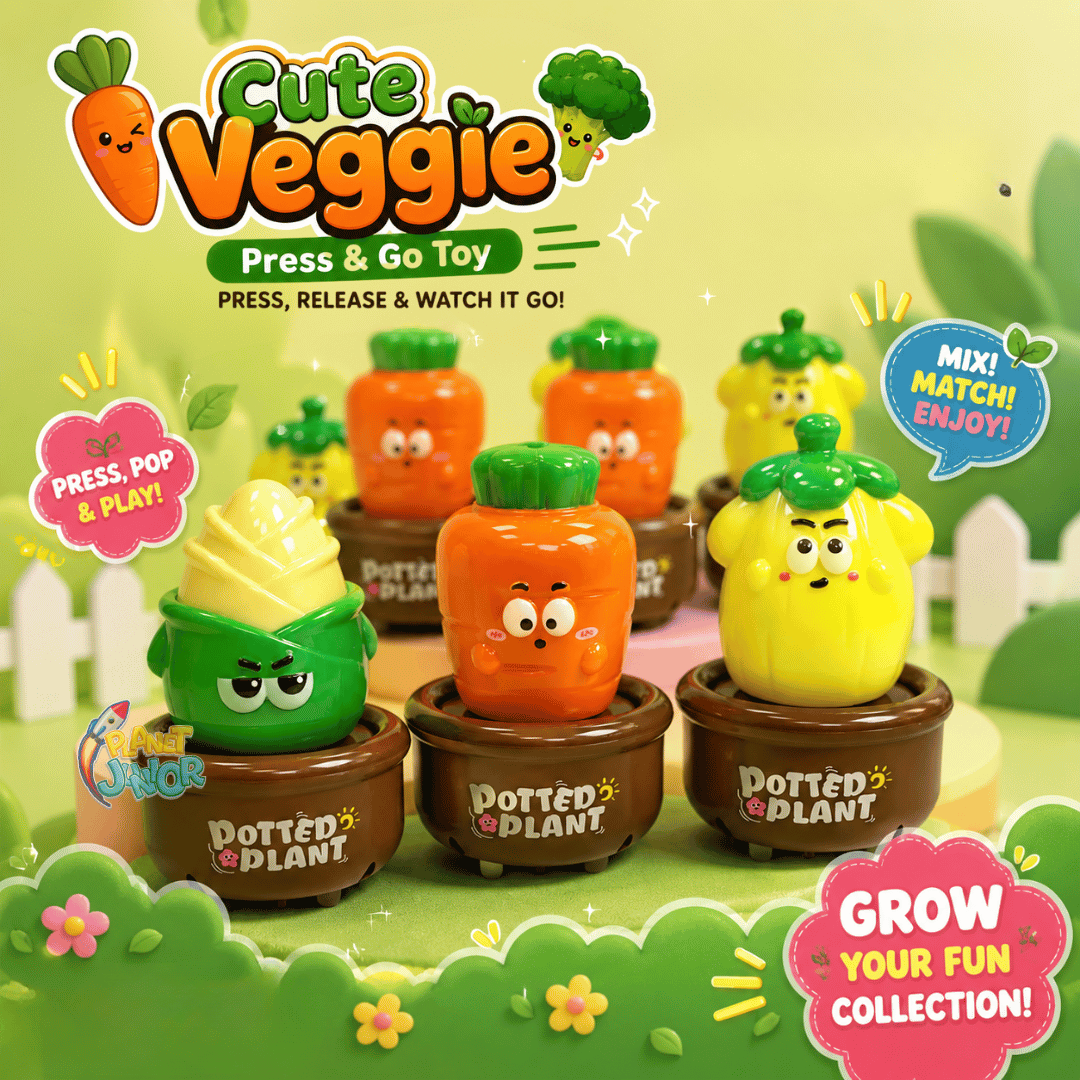 Cute Veggie Press & Go with Light | 1 Pc