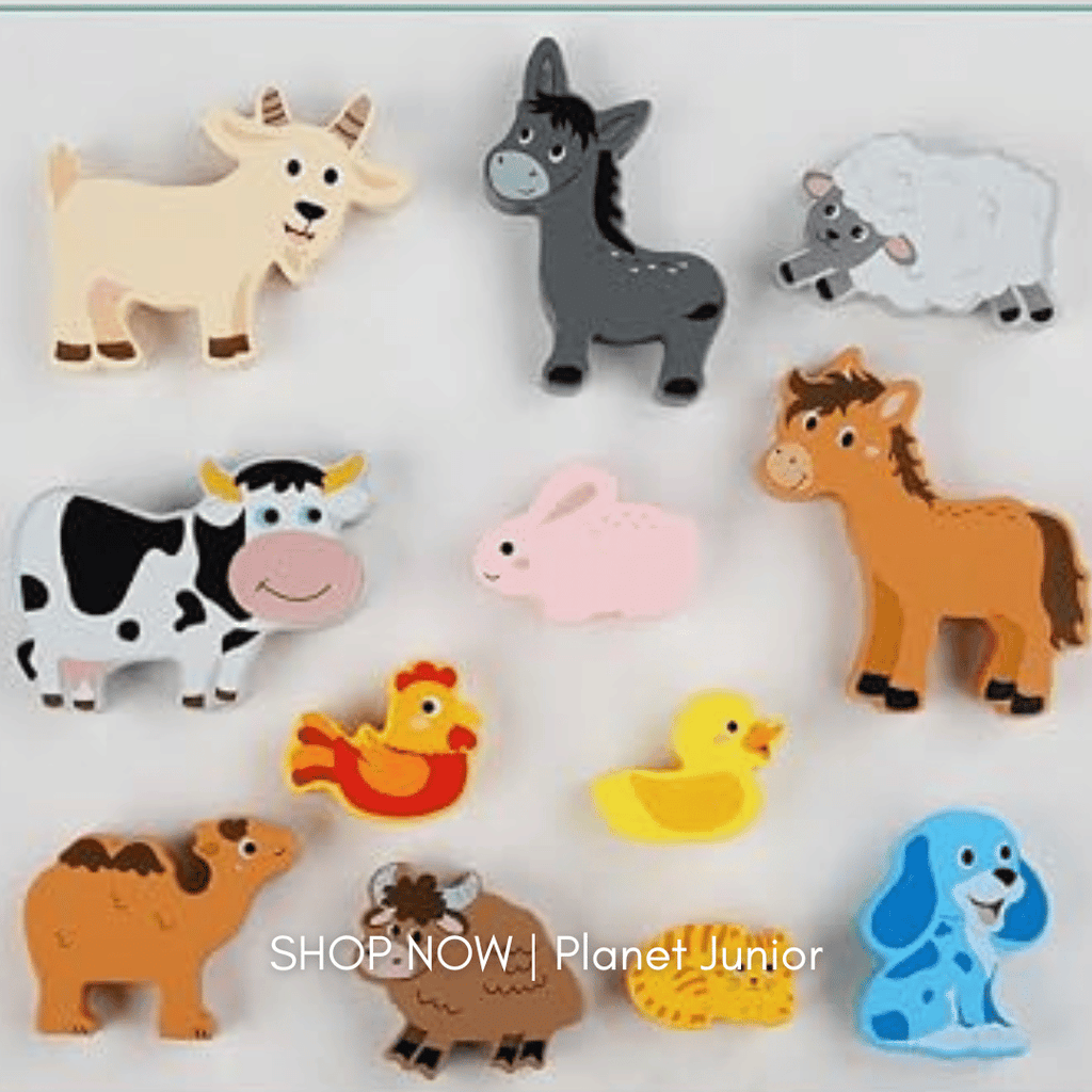 Premium Wooden Farm Animal Block Puzzle