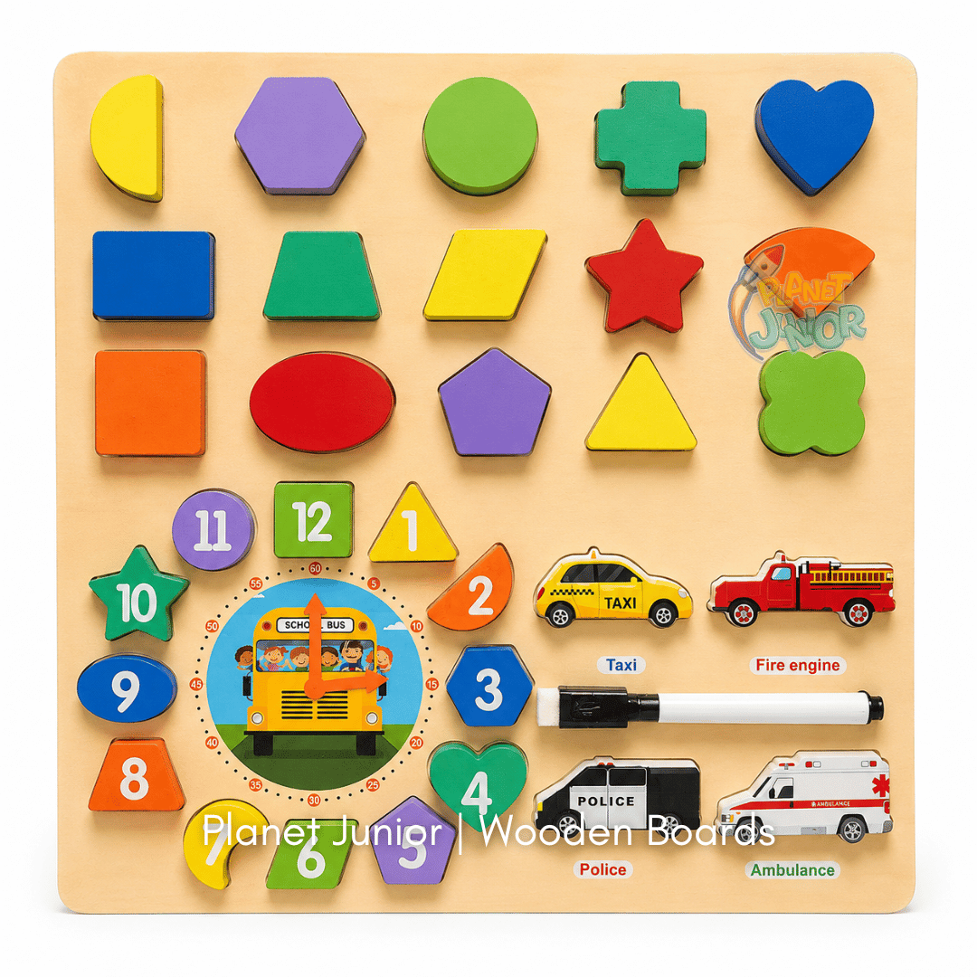 2-in-1 Montessori Wooden Learning Puzzle + Whiteboard