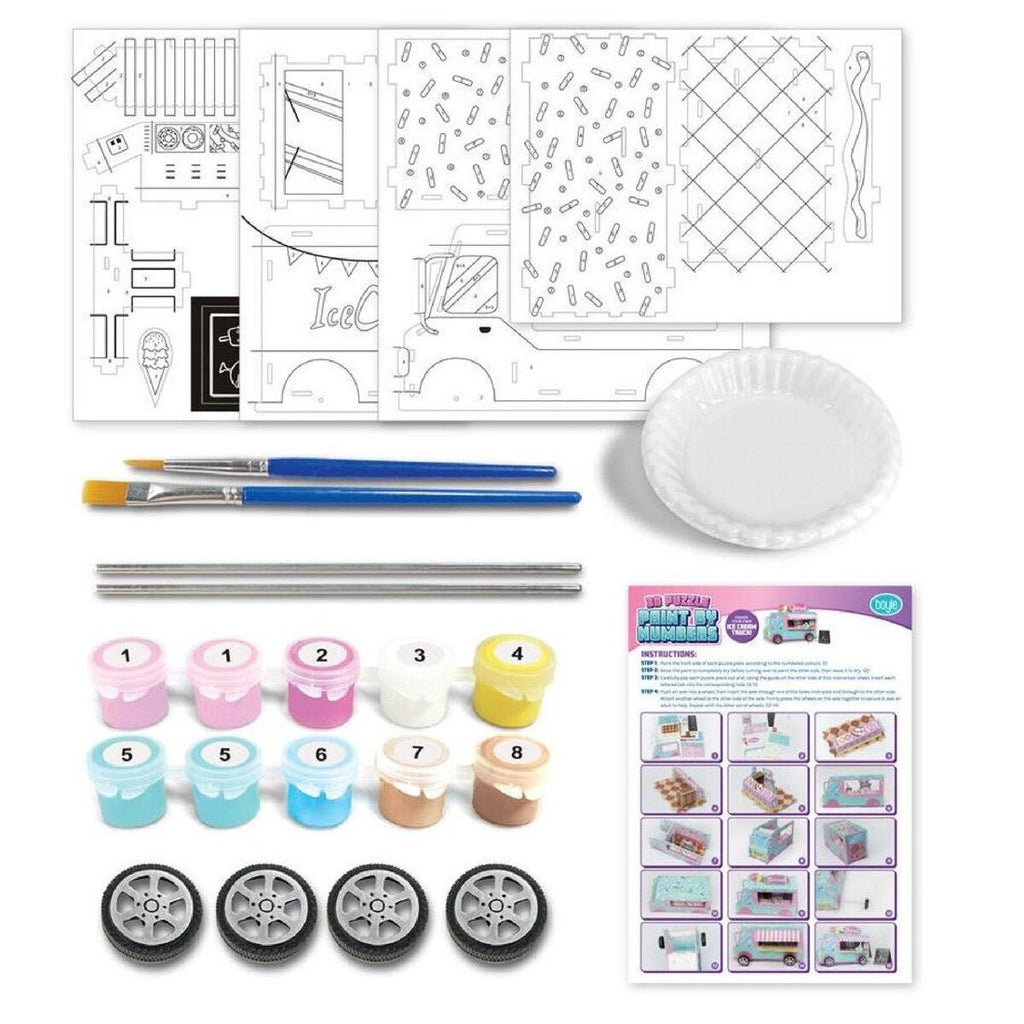 Ice Cream Truck Paint-by-Number 3D Puzzle Kit