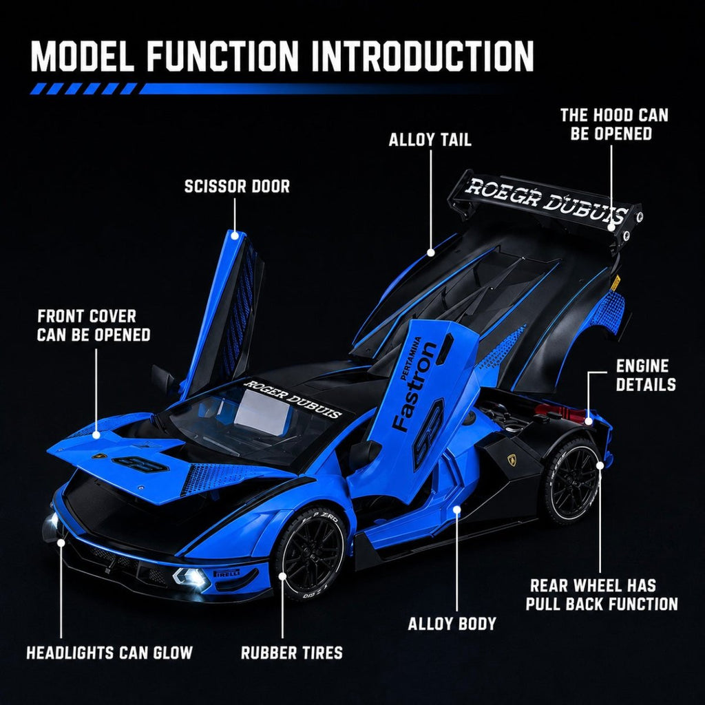 1:24 Lamborghini Essenza SCV12 Racing Supercar Diecast Alloy Model