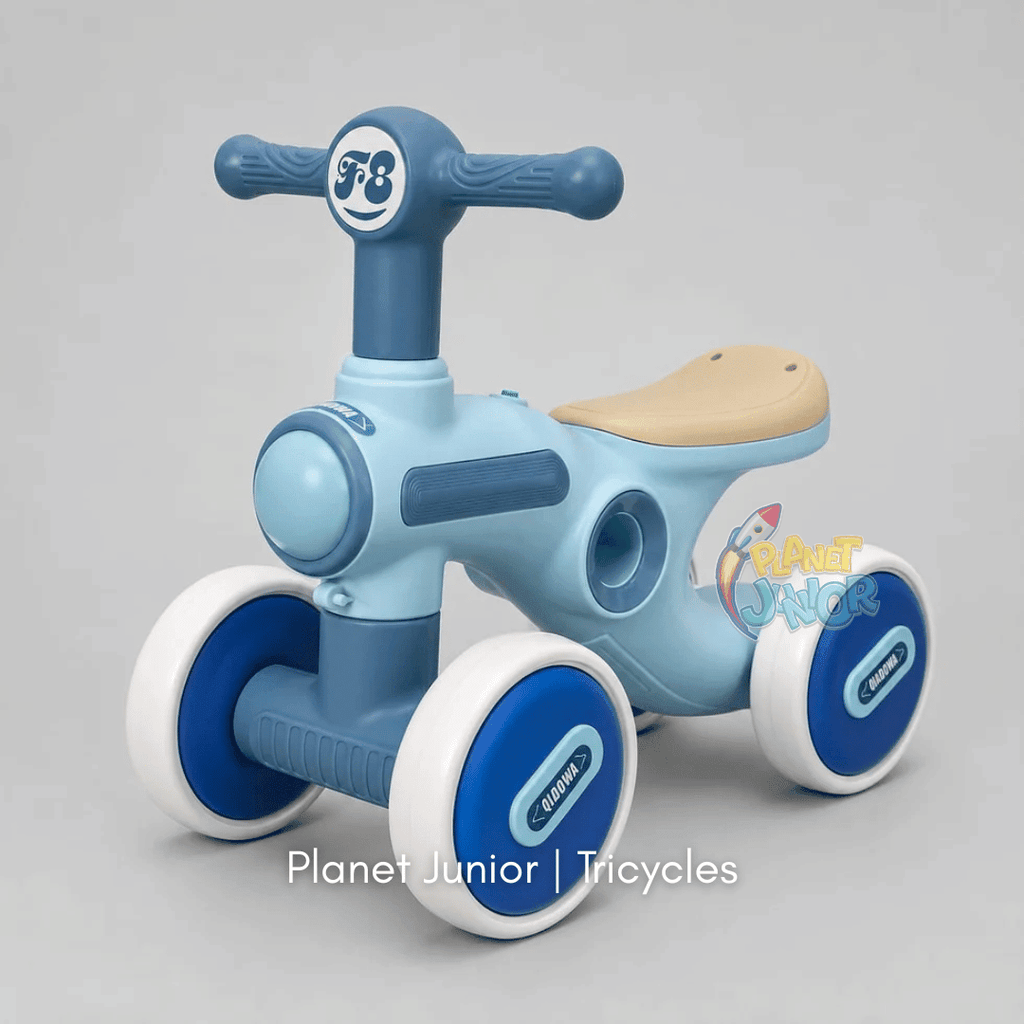 Baby 4-Wheel Balance Bike with Music & Lights