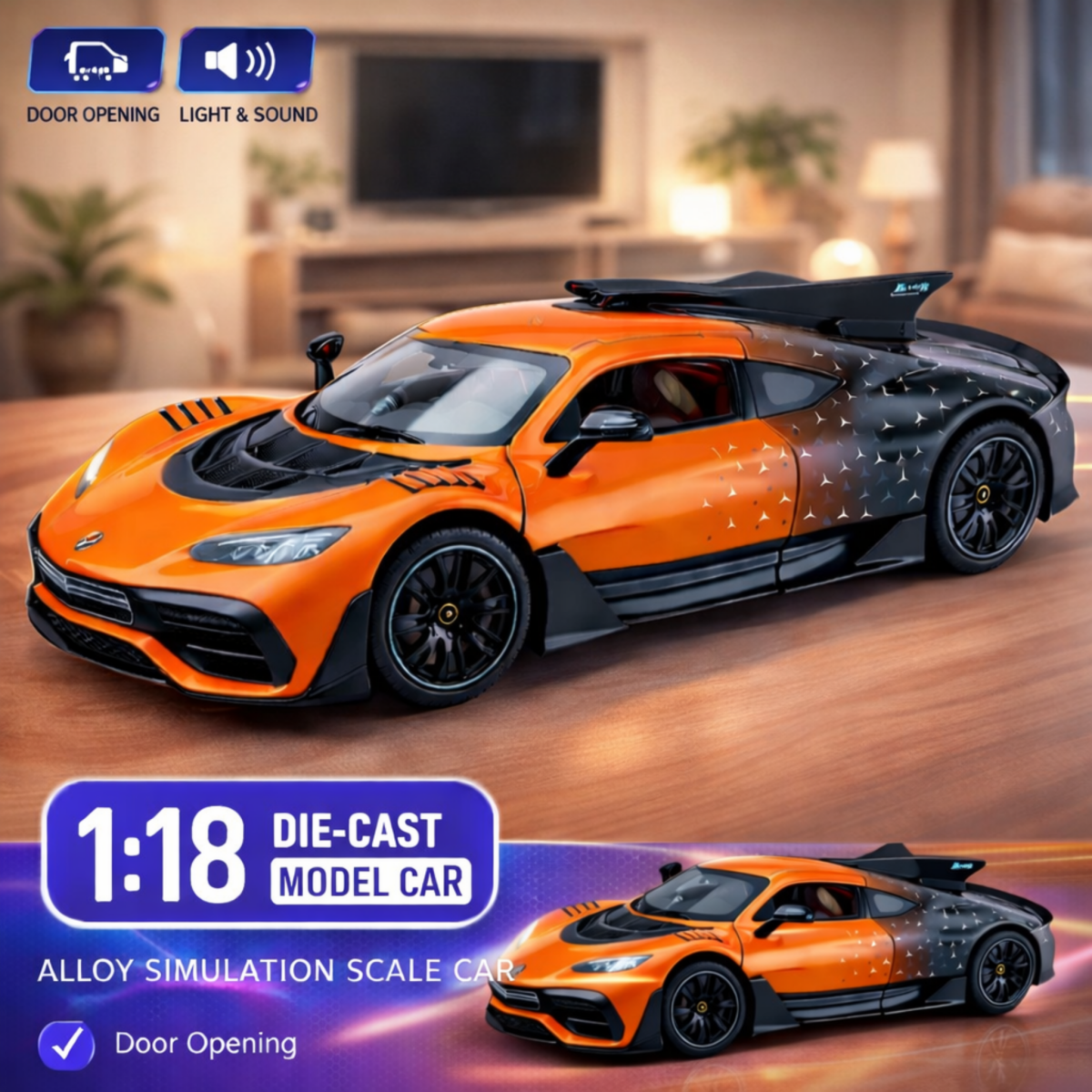 1:18 Premium Alloy Street Racing Car – Light & Sound