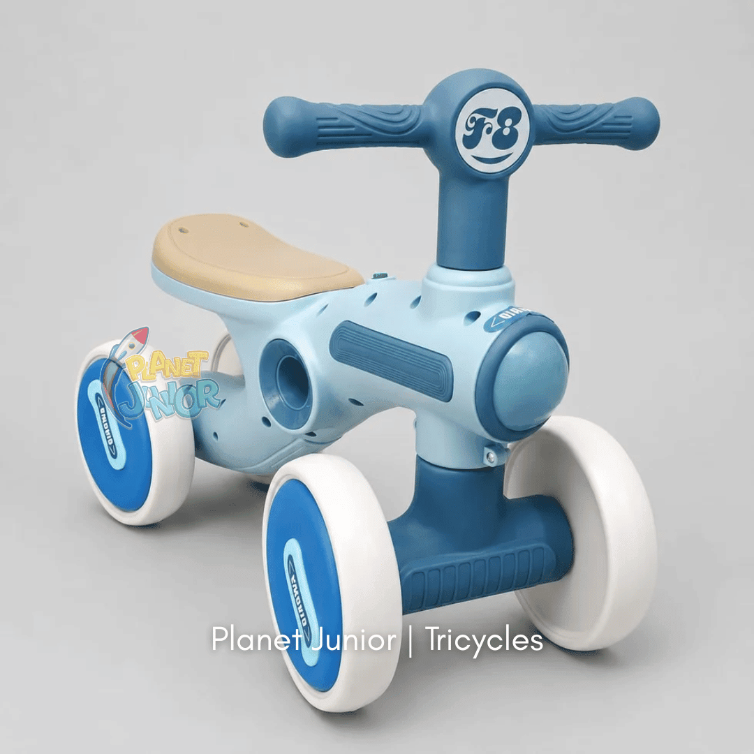 Baby 4-Wheel Balance Bike with Music & Lights