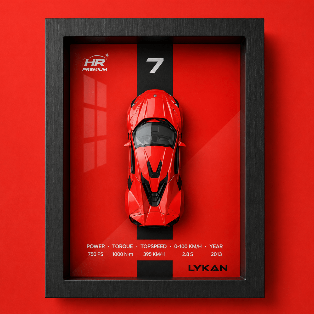 3D Display Frame 1:32 Lykan Diecast Model