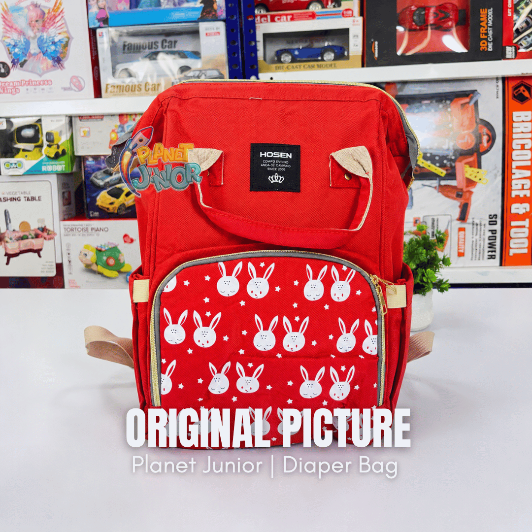 Multi-Functional Mommy Backpack – Large Capacity Diaper Bag with Cute Bunny Design
