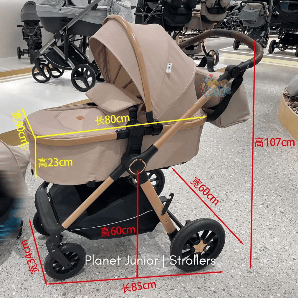 Kidilo Luxury 3-in-1 Pram, Stroller & Infant Car Seat Travel System