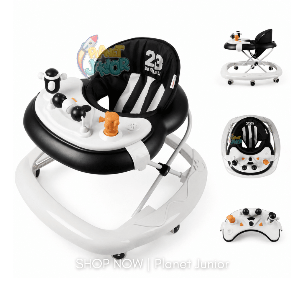 Sporty Baby Walker with Music, Lights & Squeaky Toys
