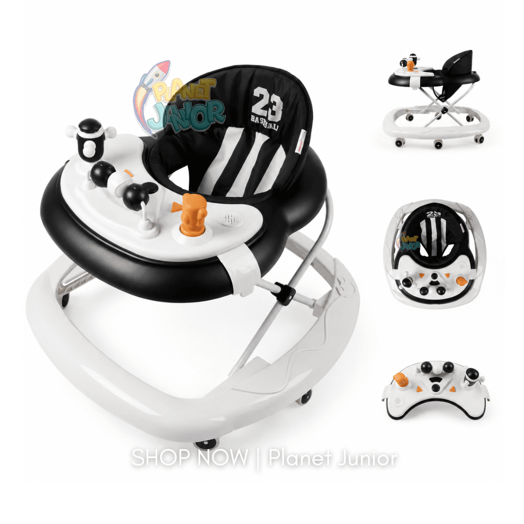 Sporty Baby Walker with Music, Lights & Squeaky Toys