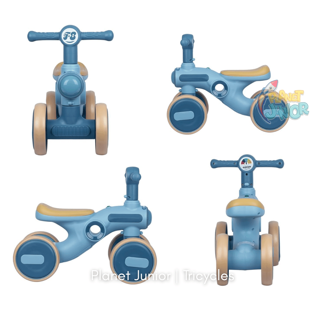 Baby 4-Wheel Balance Bike with Music & Lights