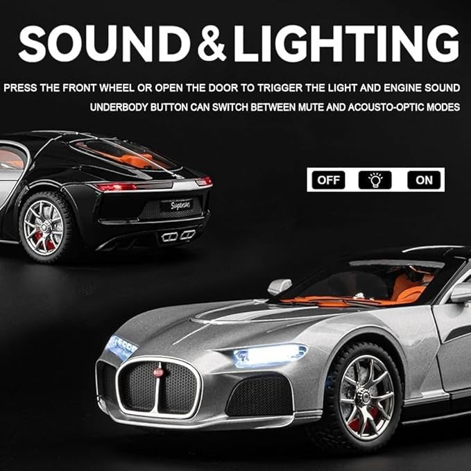 1:24 DieCast Bugatti Atlantic with Smoke Effect & Additional Briefcases