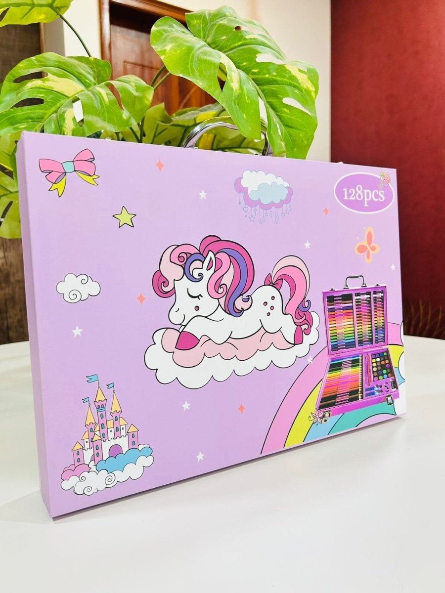 🎨 128 Pcs Kids Art Set – Creative Drawing Kit in Carry Case