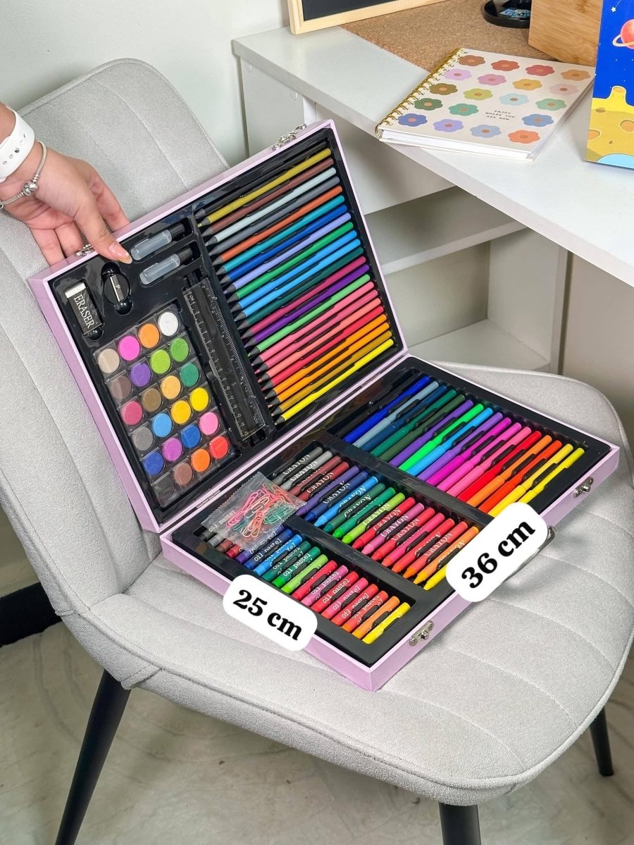 🎨 128 Pcs Kids Art Set – Creative Drawing Kit in Carry Case