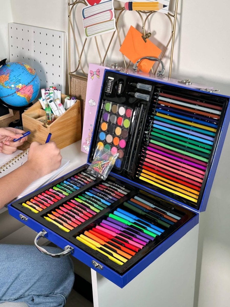 🎨 128 Pcs Kids Art Set – Creative Drawing Kit in Carry Case