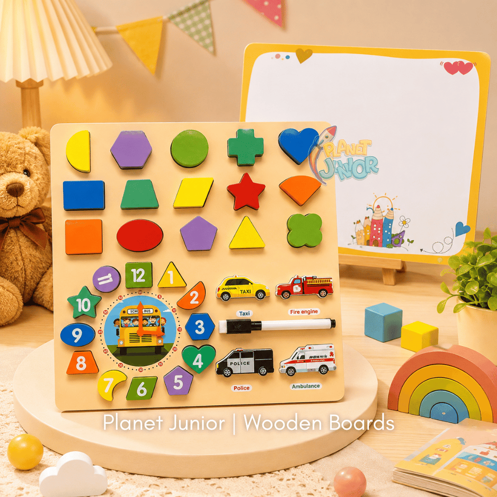 2-in-1 Montessori Wooden Learning Puzzle + Whiteboard