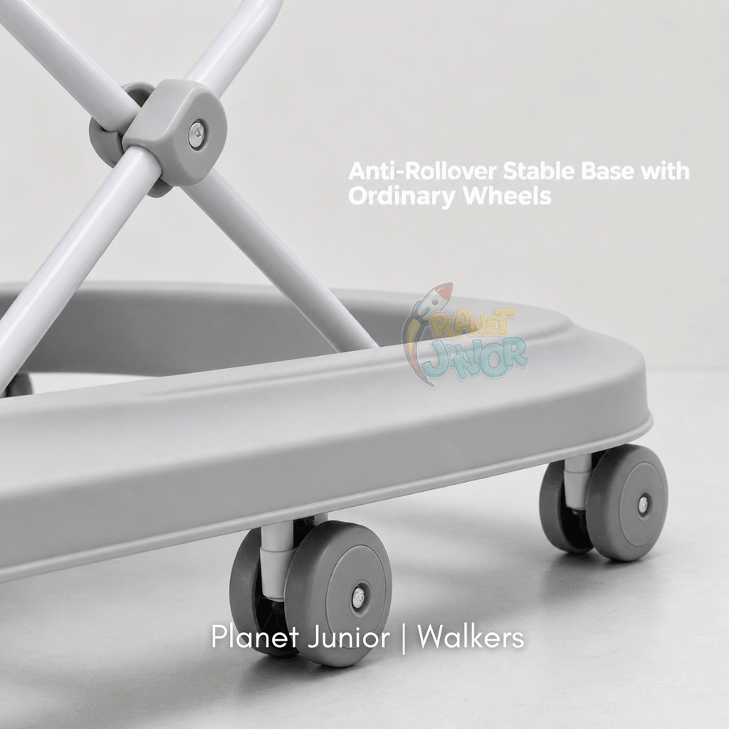 Foldable Baby Walker with Interactive Bear Activity Tray