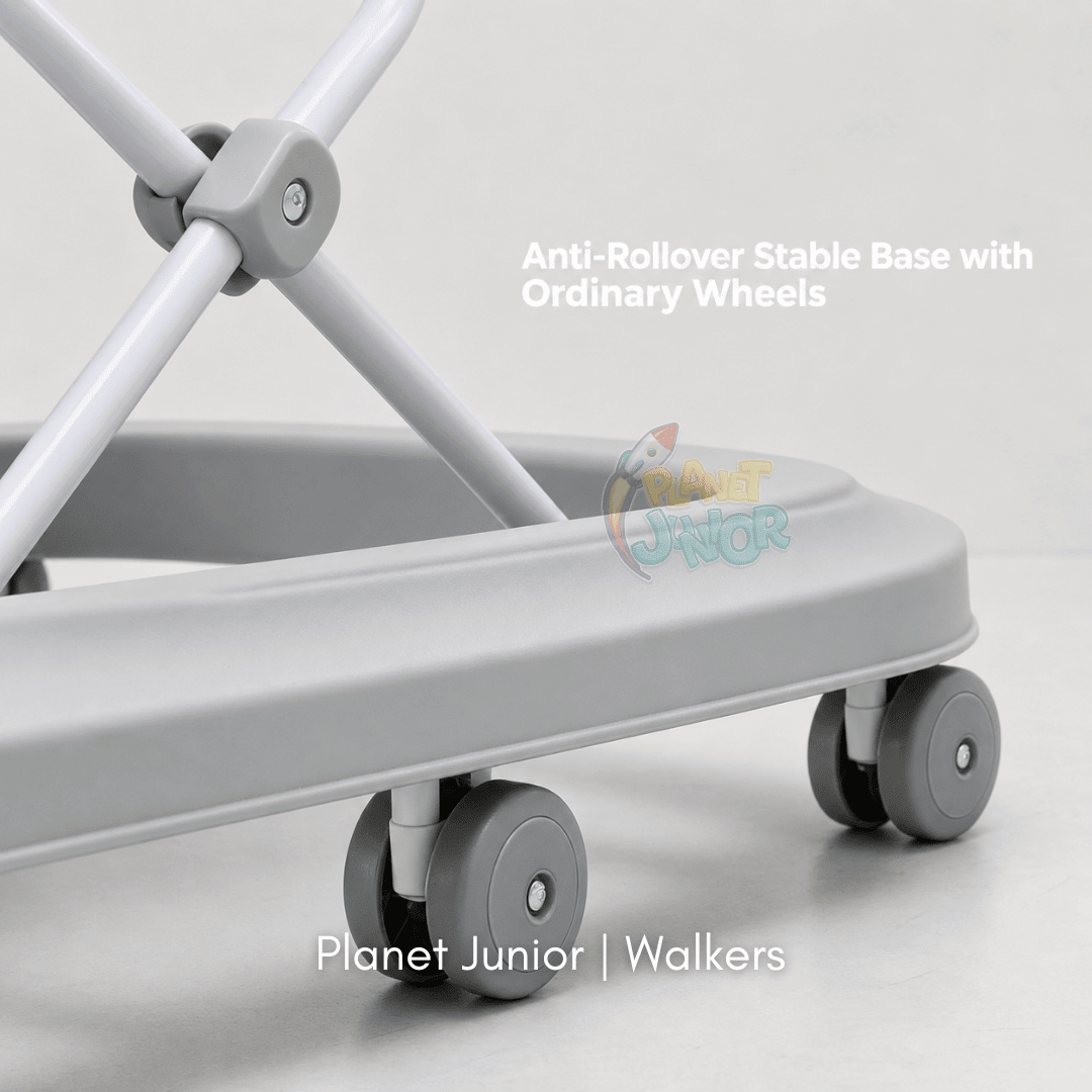 Foldable Baby Walker with Interactive Bear Activity Tray