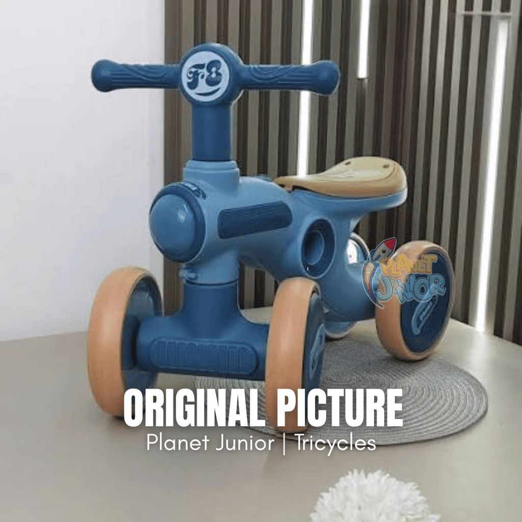 Baby 4-Wheel Balance Bike with Music & Lights