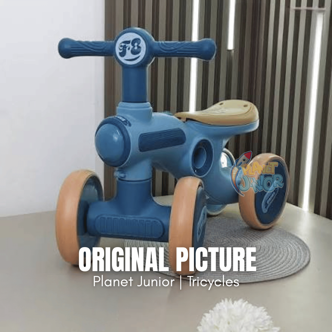 Baby 4-Wheel Balance Bike with Music & Lights