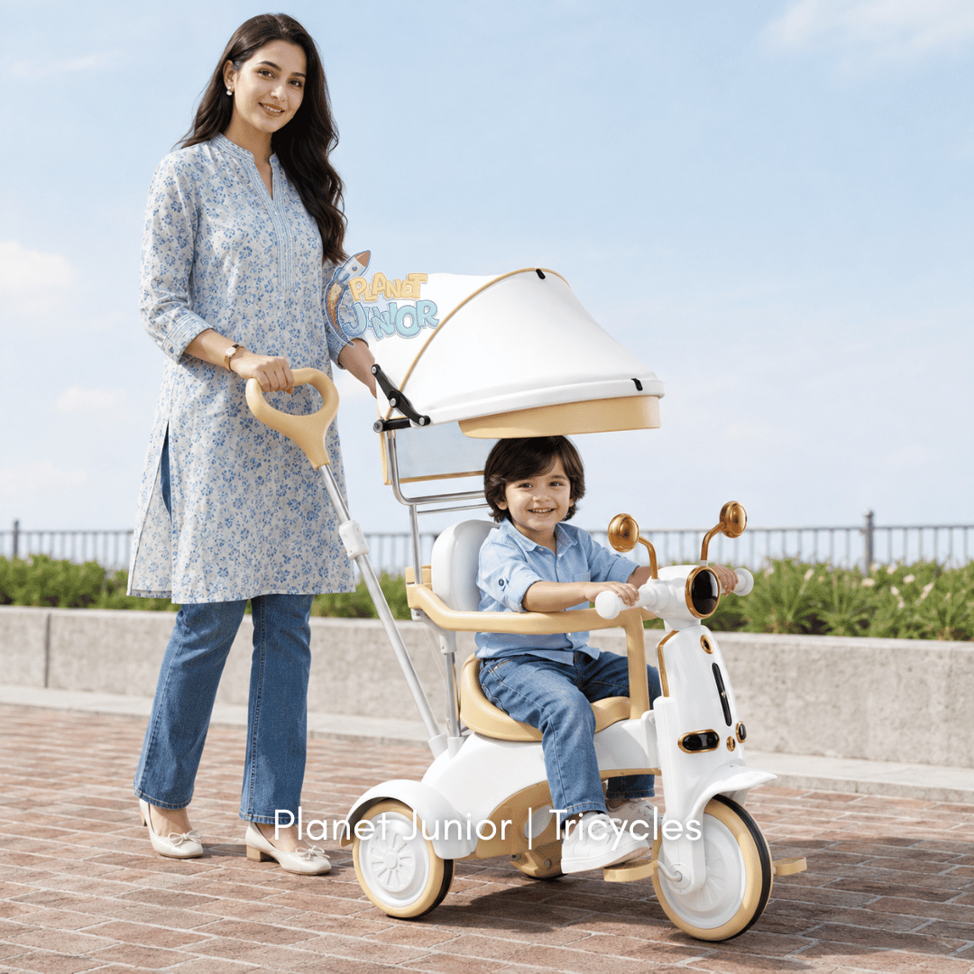 Multifunctional Baby Tricycle with Parent Handle & Canopy