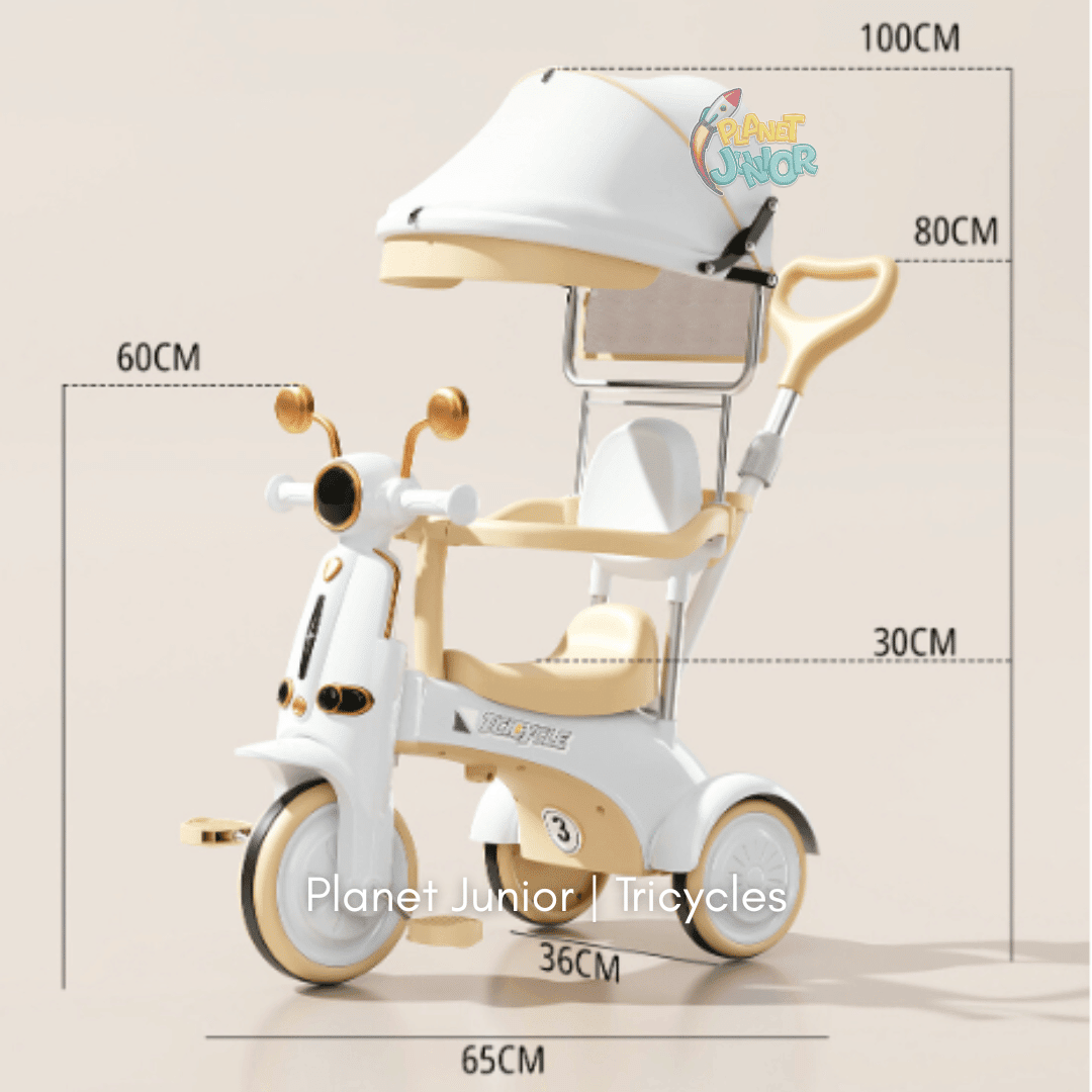 Multifunctional Baby Tricycle with Parent Handle & Canopy