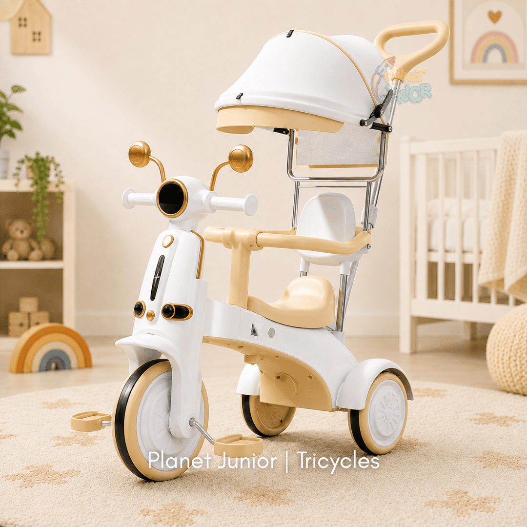 Multifunctional Baby Tricycle with Parent Handle & Canopy