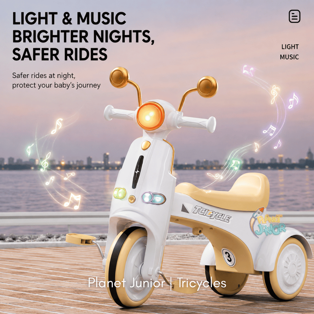 Multifunctional Baby Tricycle with Parent Handle & Canopy