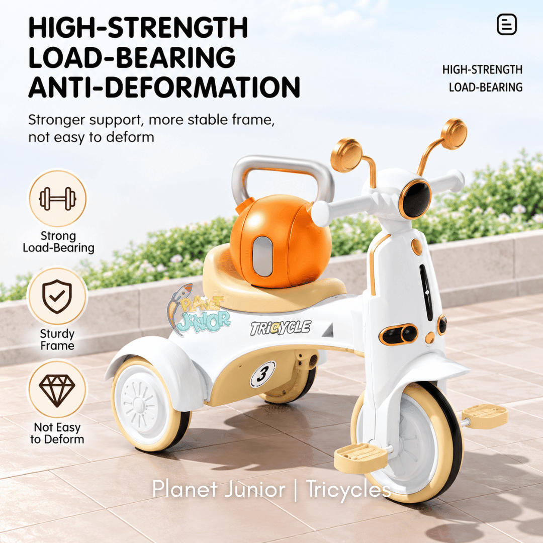 Multifunctional Baby Tricycle with Parent Handle & Canopy