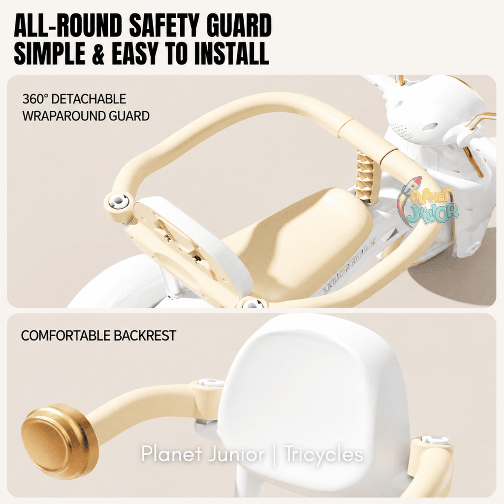 Multifunctional Baby Tricycle with Parent Handle & Canopy