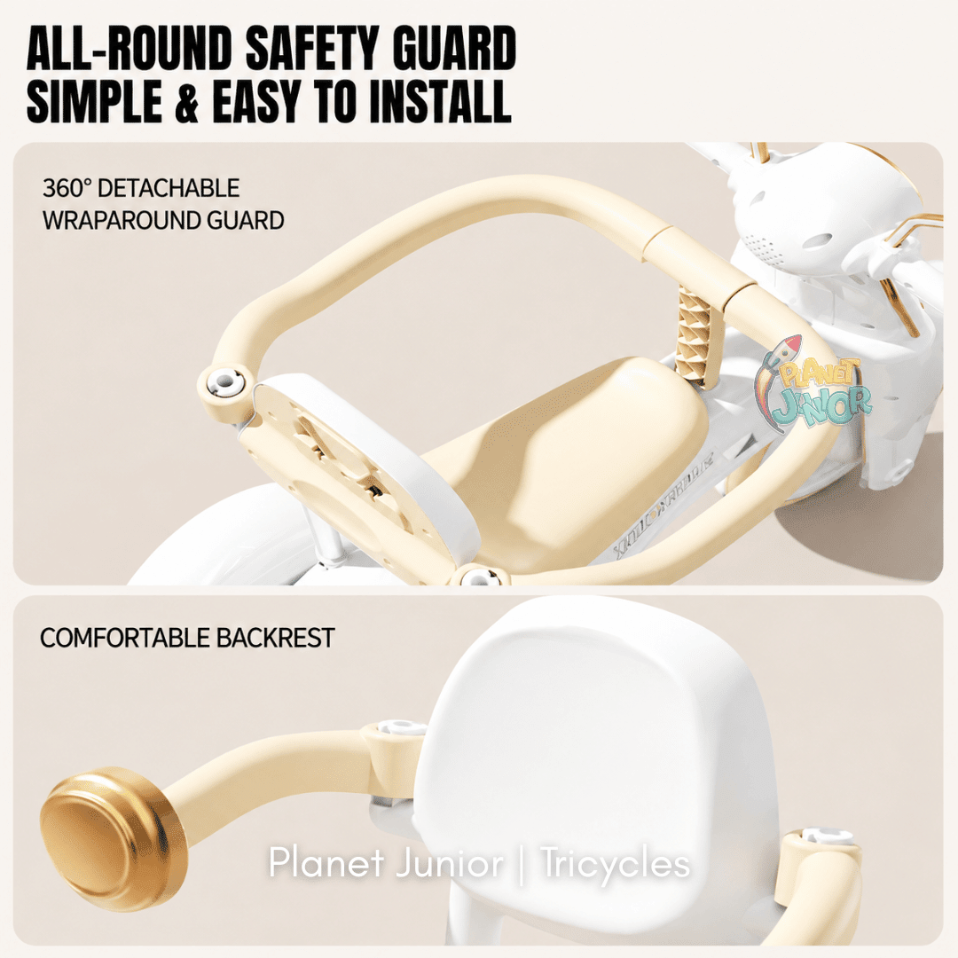 Multifunctional Baby Tricycle with Parent Handle & Canopy