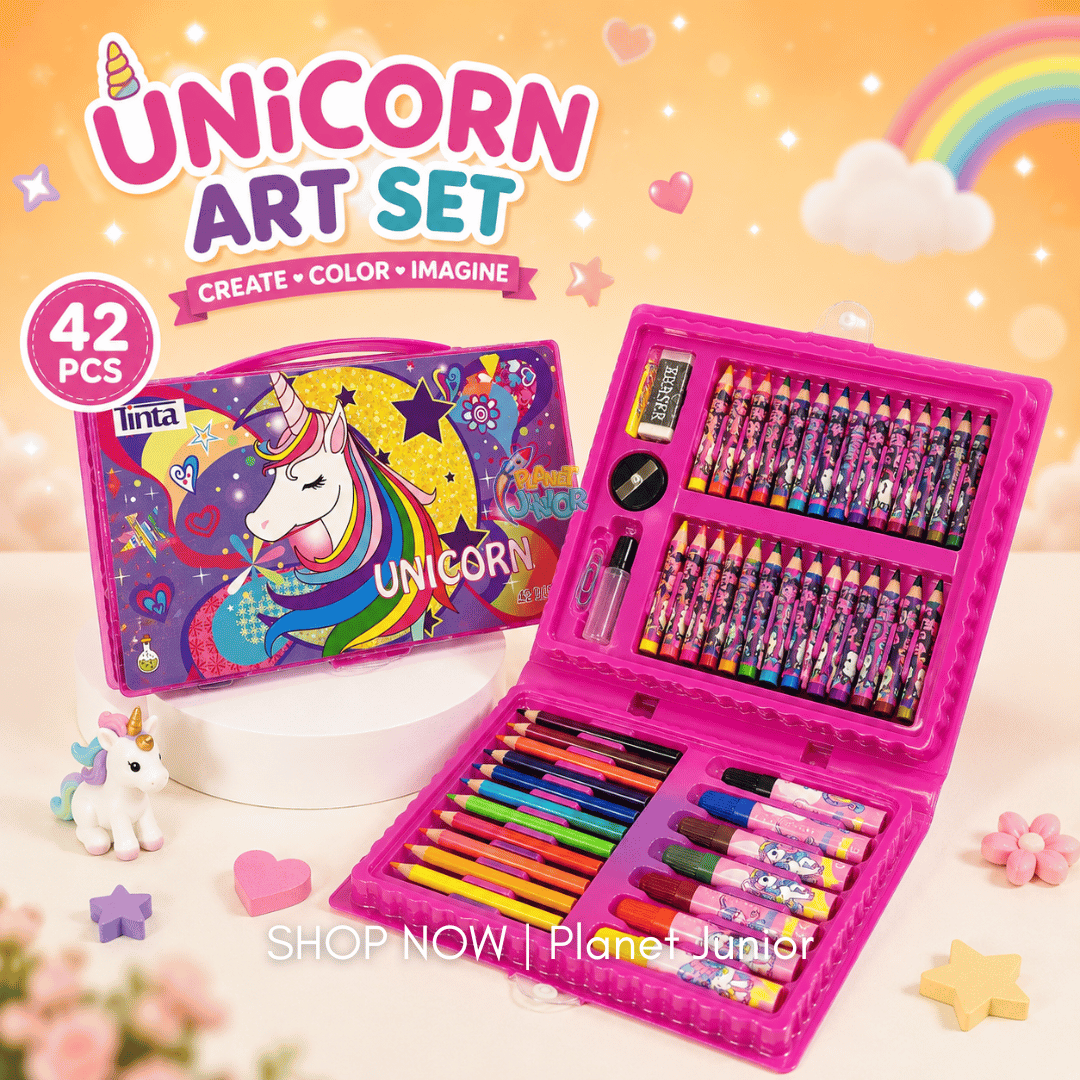 Unicorn 42 Pieces Foldable Suitcase Multi-Color Coloring Set