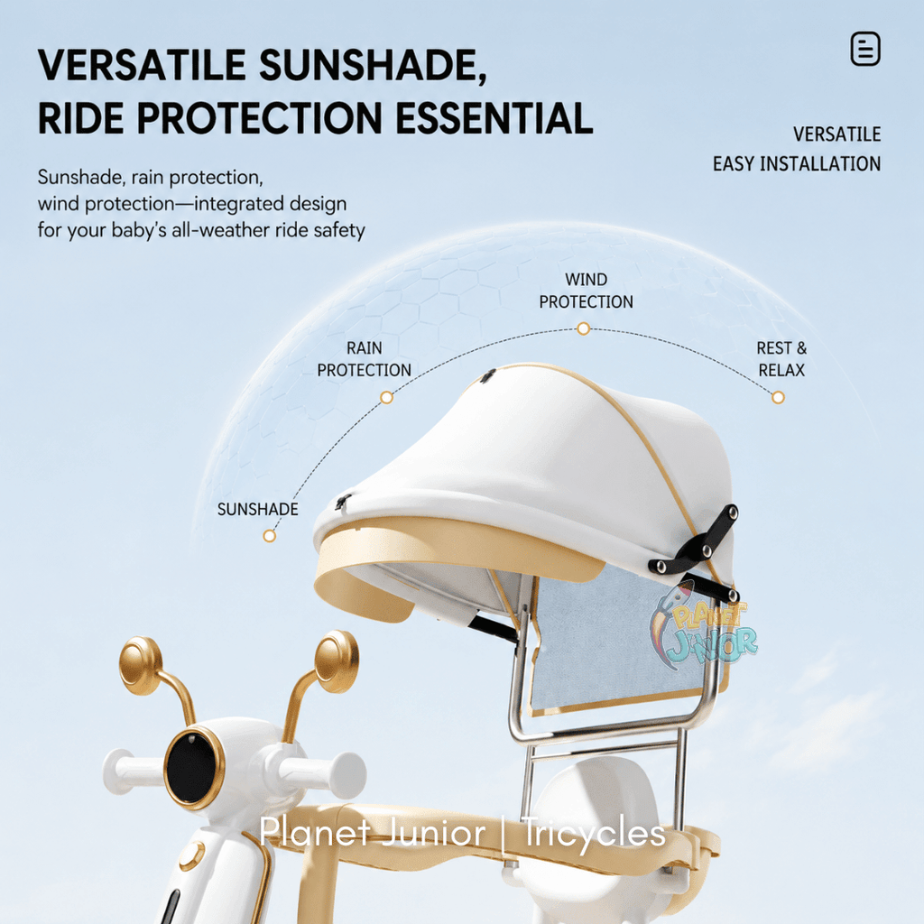 Multifunctional Baby Tricycle with Parent Handle & Canopy