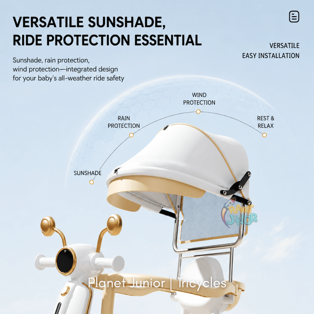Multifunctional Baby Tricycle with Parent Handle & Canopy