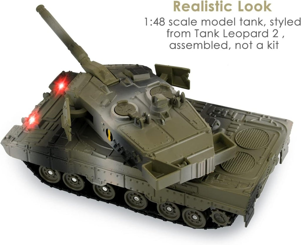 1:48 Alloy Battle Tank with Light & Sound Military Model
