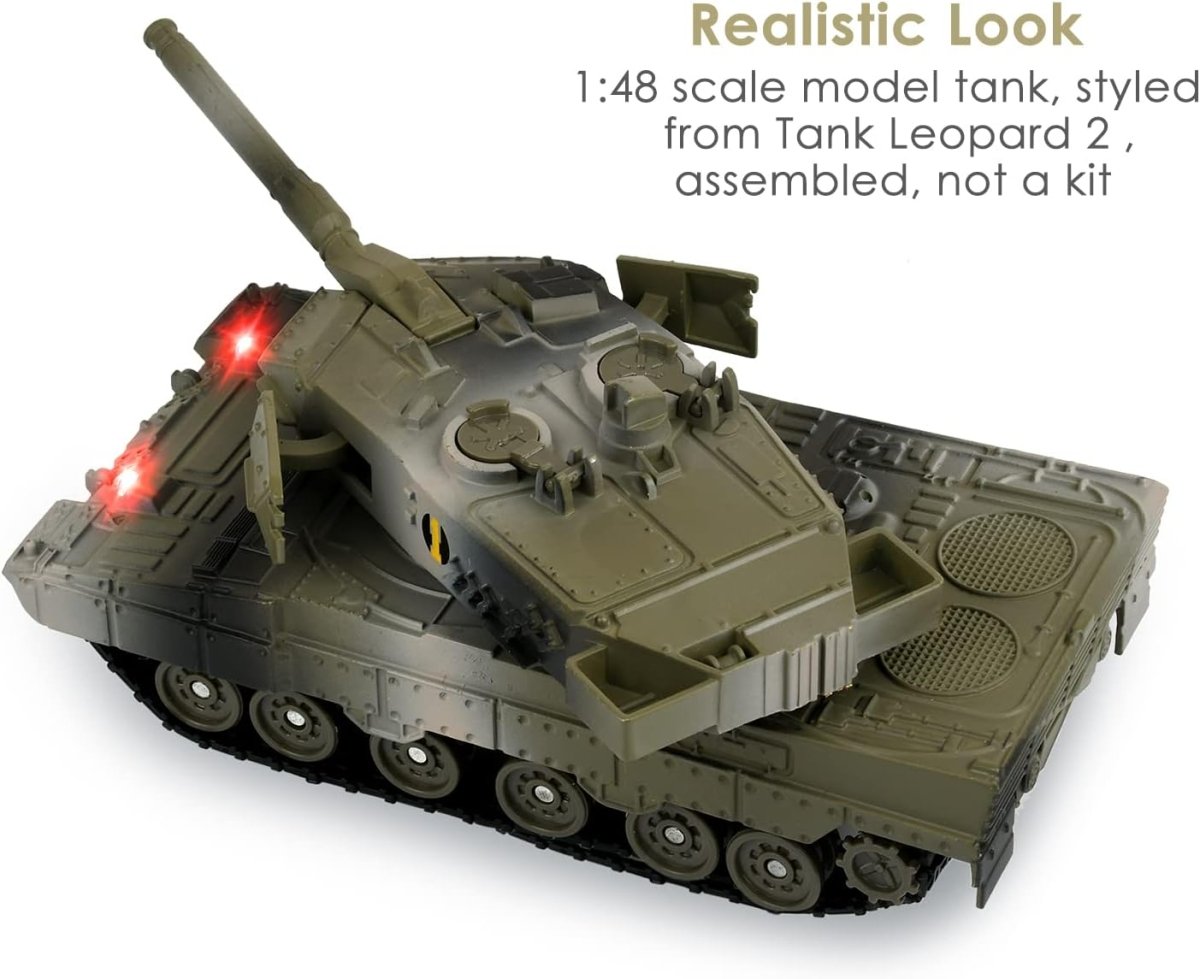 1:48 Alloy Battle Tank with Light & Sound Military Model