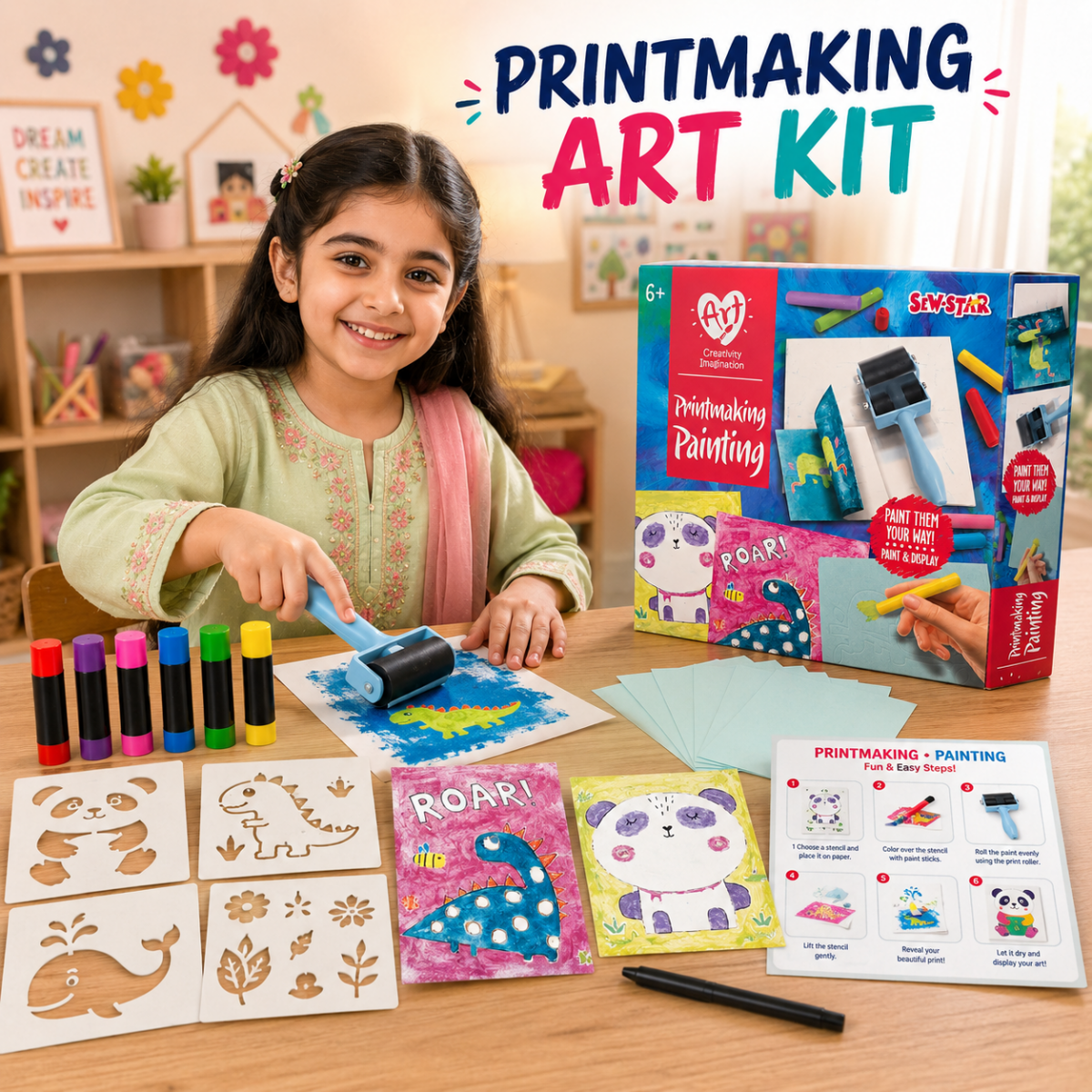 Sew Star Printmaking Painting Art & Creativity Kit for Kids