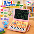 2-in-1 Kids Learning Laptop with Drawing Board & Piano Keyboard