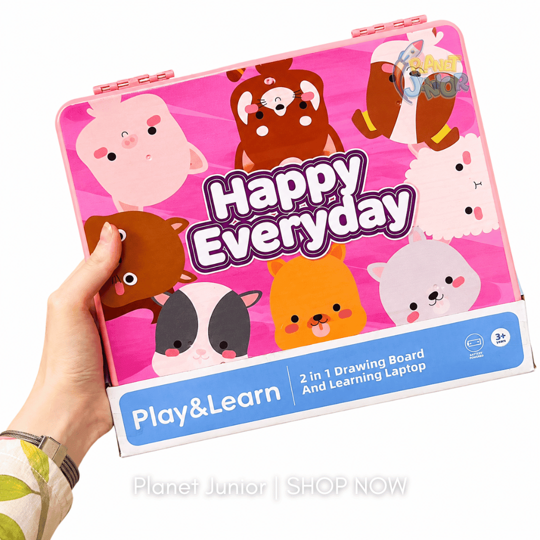 2-in-1 Kids Learning Laptop with Drawing Board & Piano Keyboard