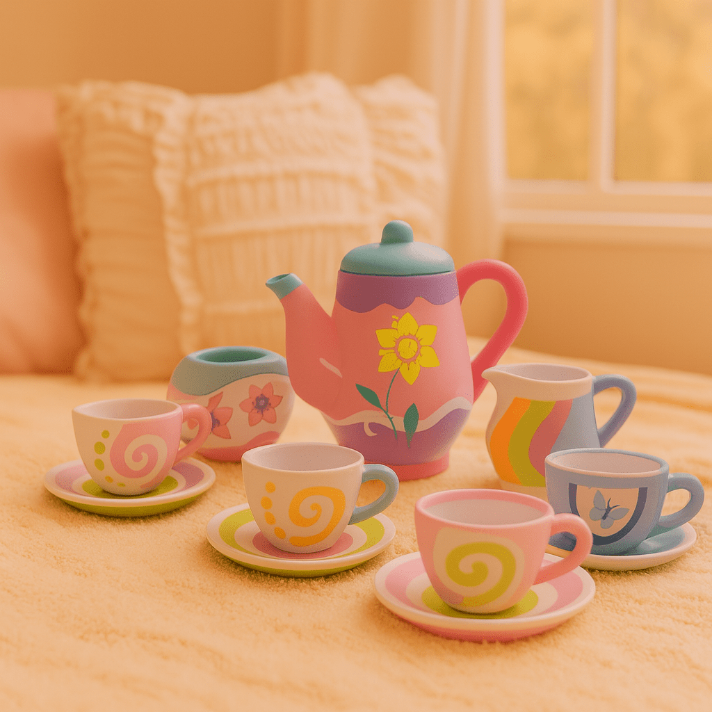 DIY Ceramic Tea Set for Kids  – Paint Your Own Tea Party Playset | 18 Pcs