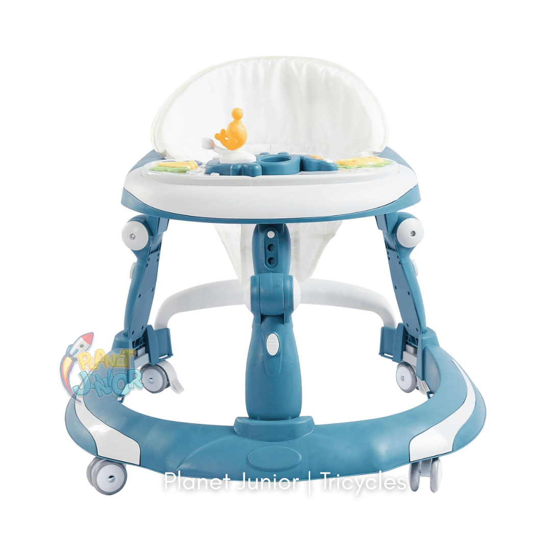 👶 3-in-1 Adjustable Baby Walker with Rocking Function, Feeding Tray & Music