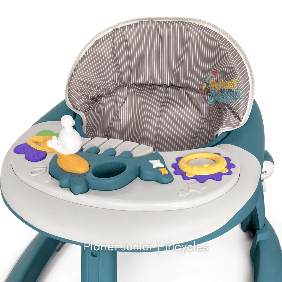 👶 3-in-1 Adjustable Baby Walker with Rocking Function, Feeding Tray & Music