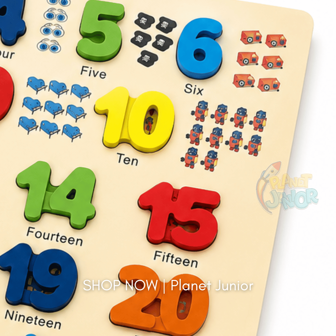 Wooden Numbers Learning Board with Writing Pad & Marker