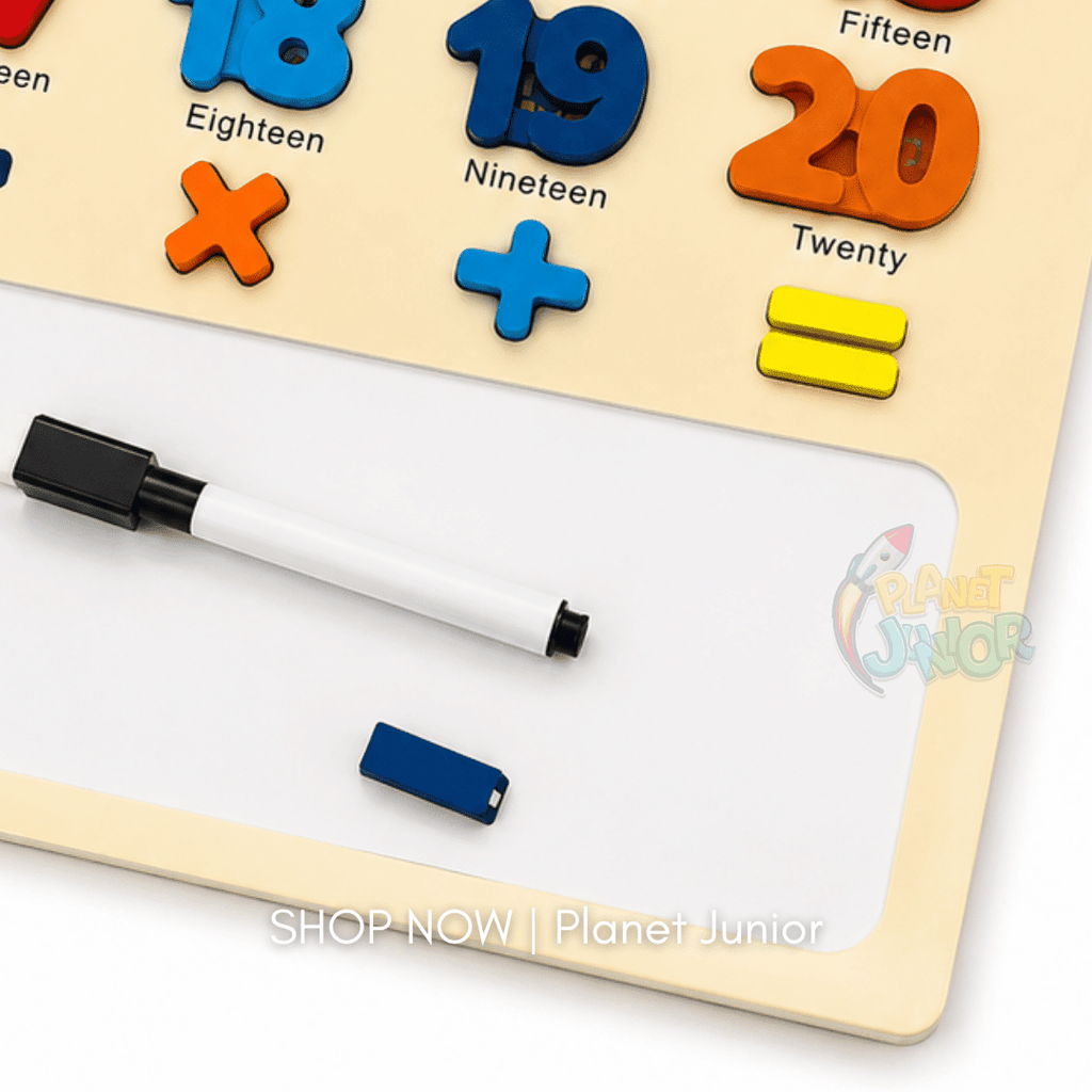 Wooden Numbers Learning Board with Writing Pad & Marker