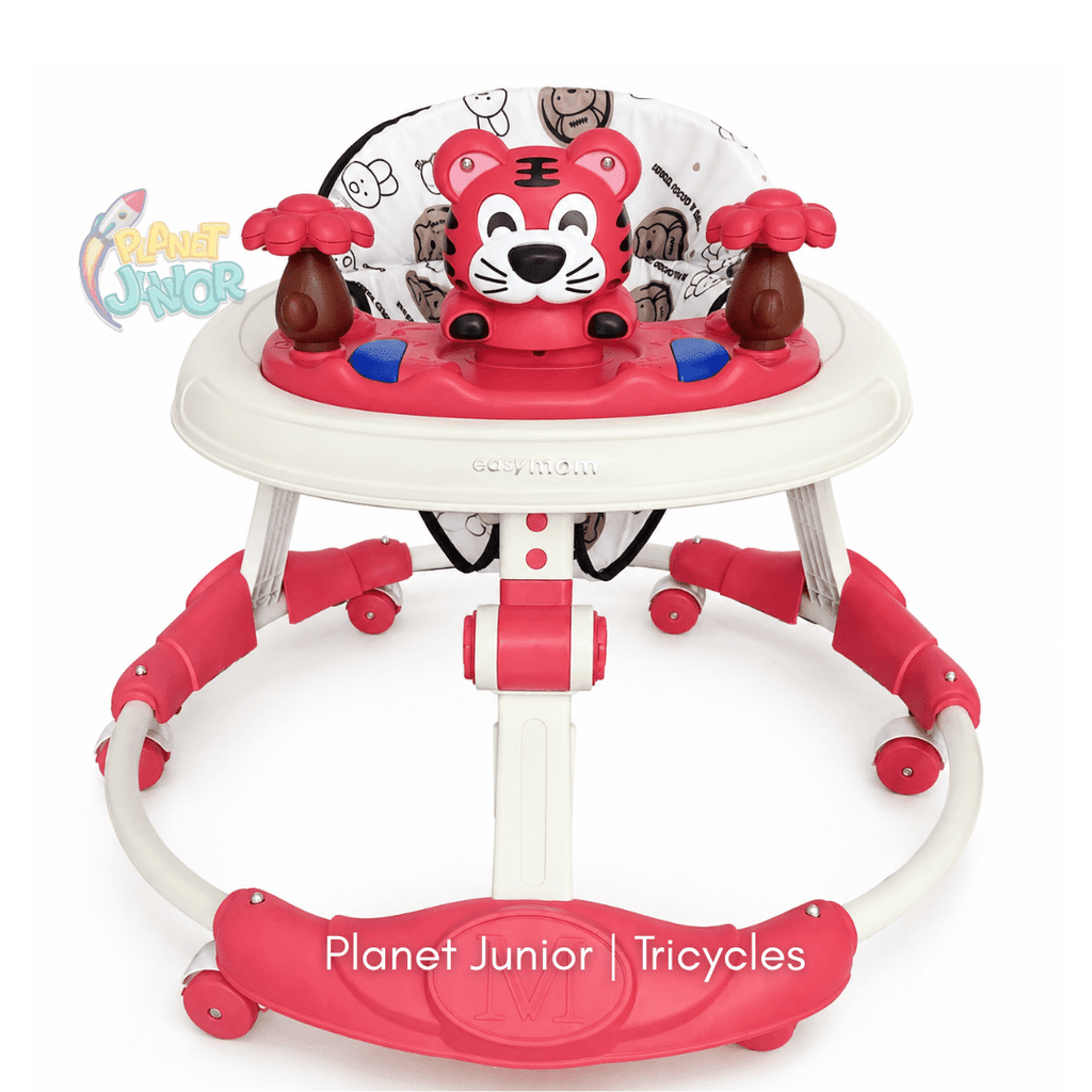 🐯 Cute Tiger-Themed Baby Walker with Activity Toys & Foldable Design